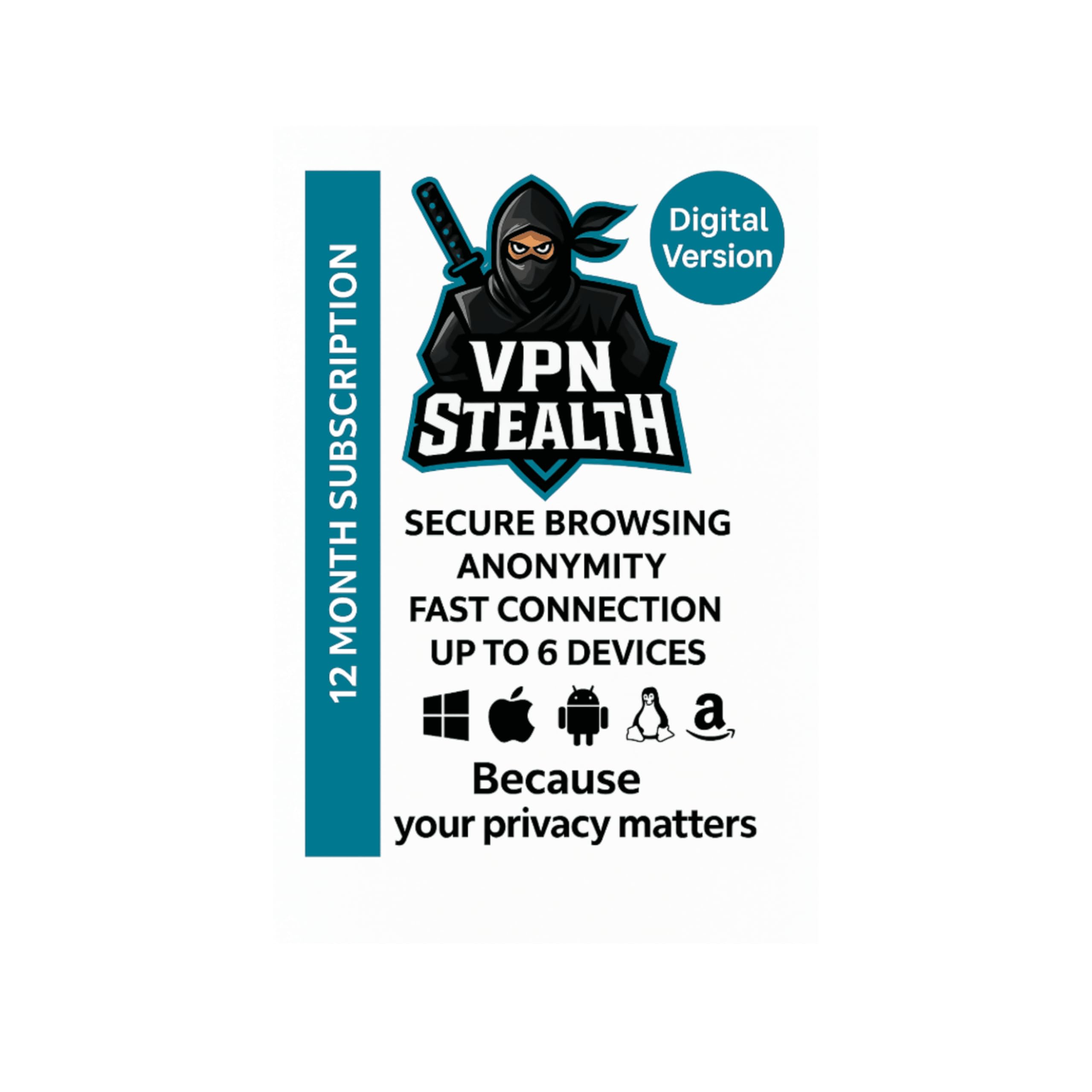 12 Months VPN Subscription For: Firesticks / Fire Tv's / Android / IOS / Windows