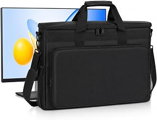 32 Inch Monitor Travel Bag,Padded Carrying Case with Accessory Storage | Dustproof Shockproof Tote Bag for Transporting 32" LCD Screens, Monitors and TVs, Ideal for Travel & Business