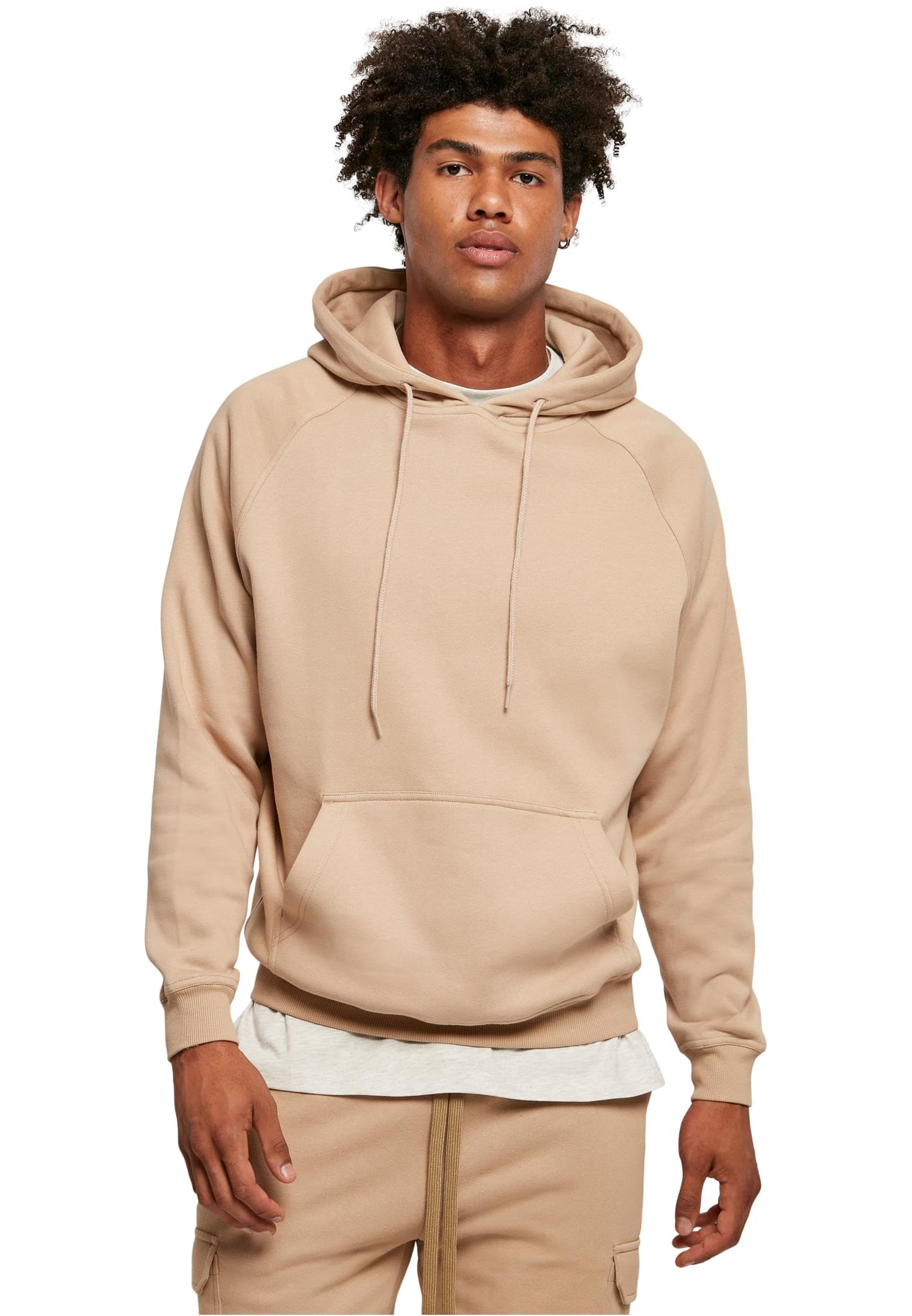 Urban Classics Men's Plain Hooded Sweatshirt Black 65% Cotton, 35% Polyester Ove