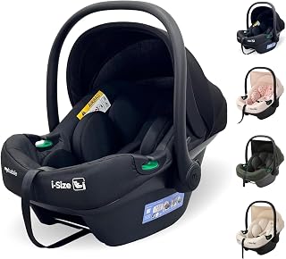 My Babiie MBCS02 SE i-Size Baby Car Seat - 40-87cm (Birth to 15 Months Approx.), R129, Group 0+, Lightweight Infant Carrier, Large Canopy, Newborn Insert, Adjustable Headrest - Black SE