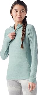 SmartWool Women's Classic Thermal Merino Baselayer 1/4 Zip Twilight Blue Heather Medium