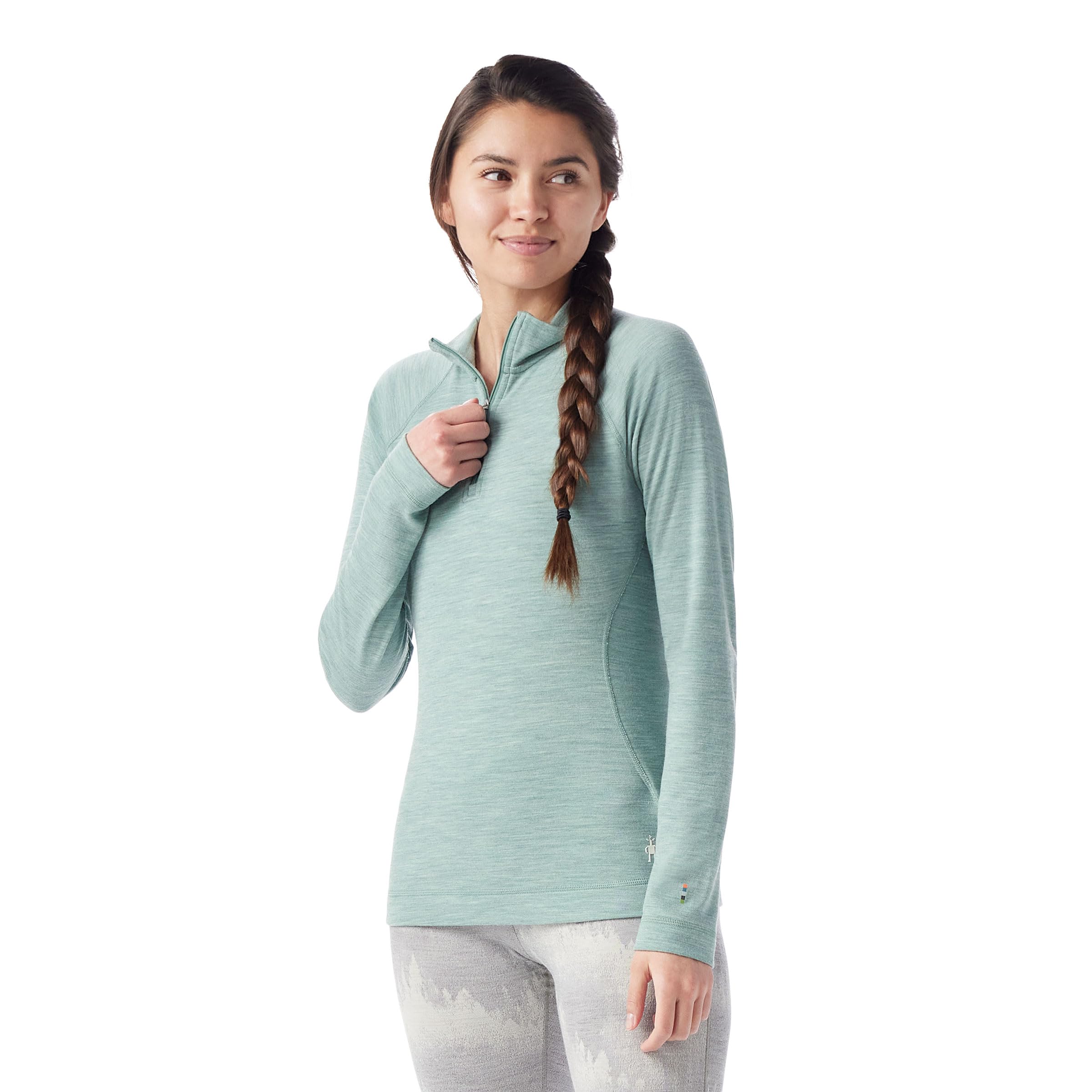 SmartWool Women's Classic Thermal Merino Baselayer 1/4 Zip Twilight Blue Heather
