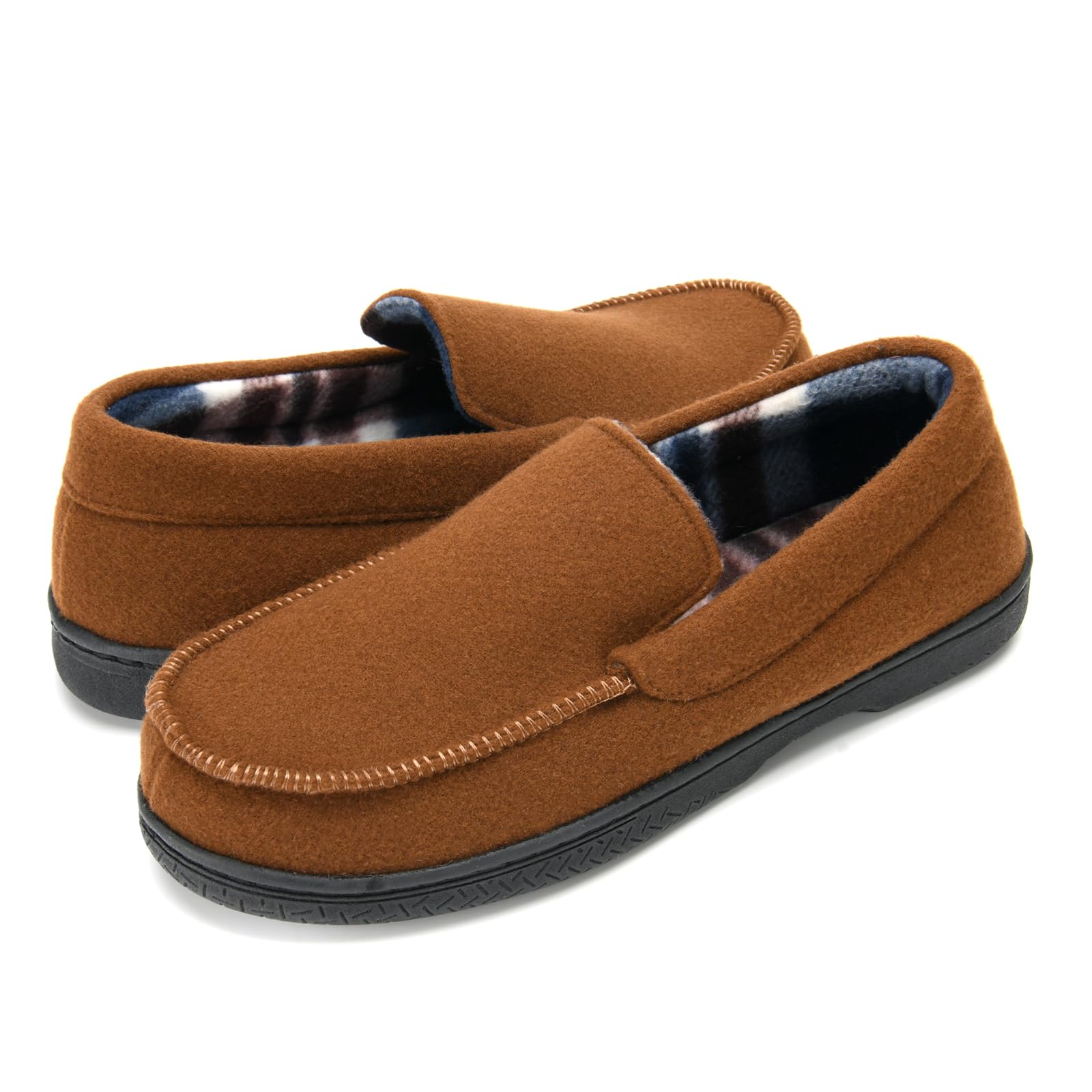 DL Men's Memory Foam Moccasin Slippers Breathable Moccasin Slippers Micro Wool H
