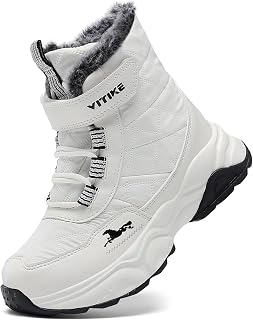 JMFCHI Winter Shoes Boys Snow Boots Girls Warm Lined