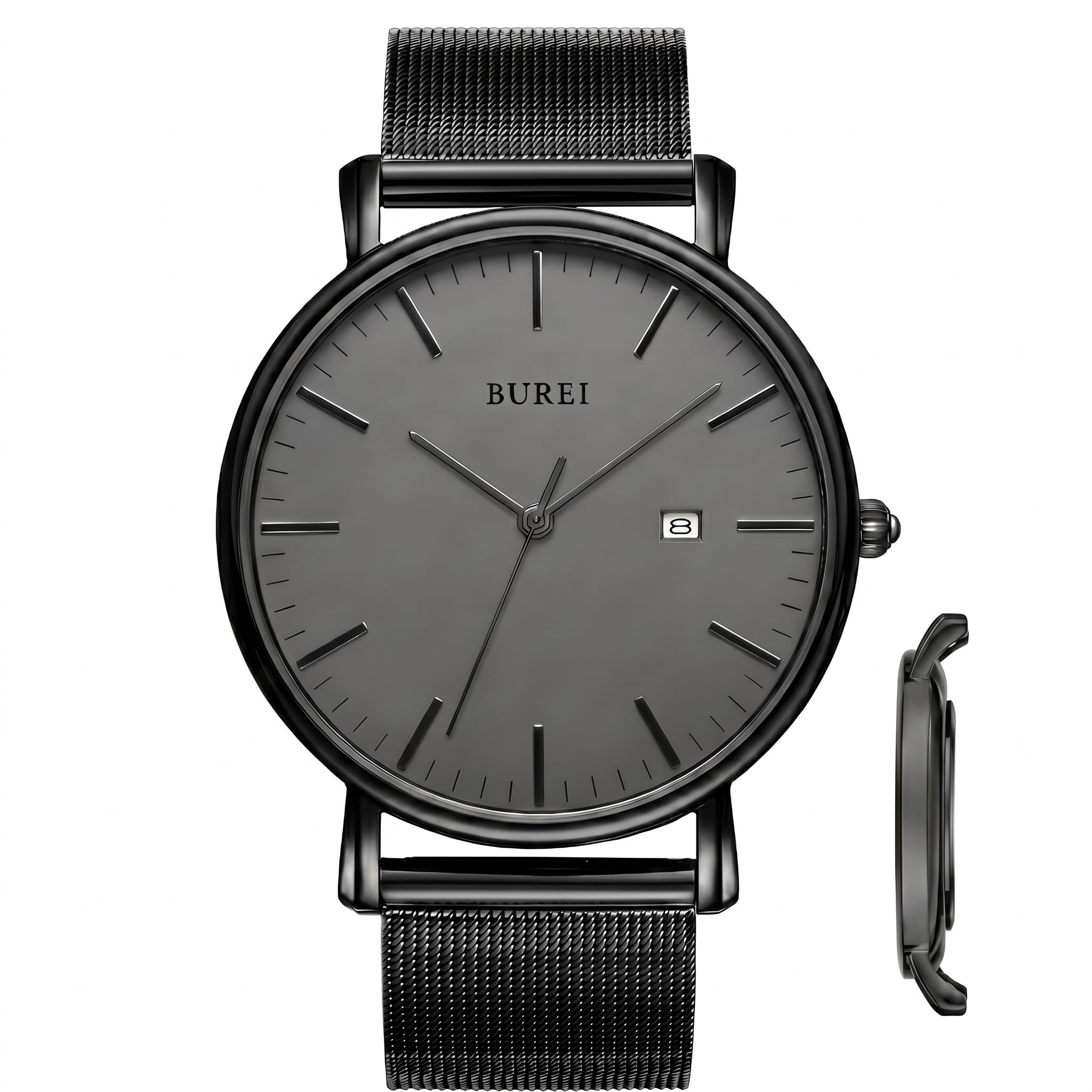 BUREI Men Wrist Watches Fashion Minimalist Thin Analog Quartz Waterproof Watches