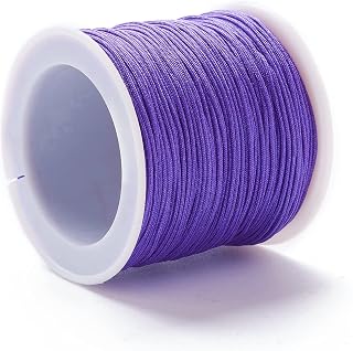 100 Yards 0.8mm Nylon Bead Cord Chinese Knot Cord Lateral Macrame String Bead Thread Jewelry Making Friendship Bracelet DIY Craft Supplies (Purple)