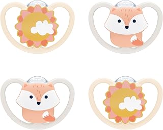NUK Glow-in-the-Dark Orthodontic Pacifiers, 18-36 months, Fox & Weather, 3 Pack