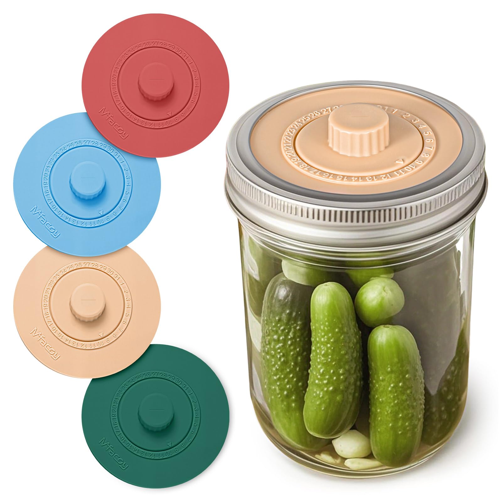 Original Patented Airlock Fermentation Lids for Wide Mouth Mason Jars, Fermenter