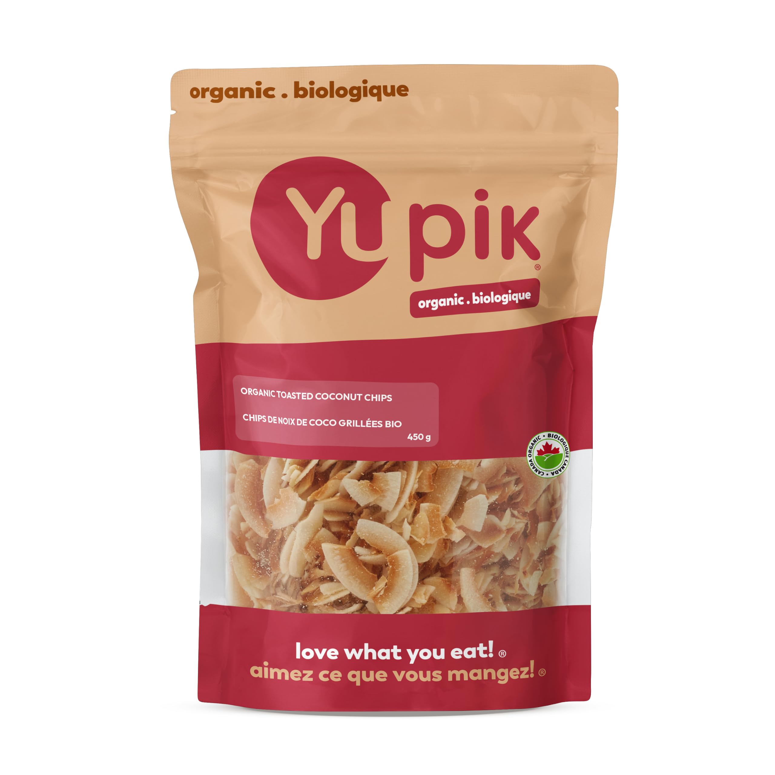 Yupik Organic Toasted Coconut Chips, Shavings, 450 g, Non-GMO, Vegan, Gluten-Fre