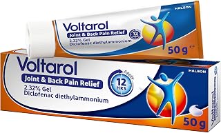 Voltarol Joint & Back Pain Relief Gel, Max Strength Diclofenac, 50 g | Diclofenac gel for joint and back pain, up to 12 hours relief, targeted anti inflammatory, suitable for sprains and strains