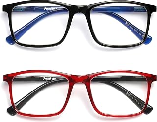 OPULIZE Ink 2 Pack Large Reading Glasses Black Dark Red Men Women Spring Hinges RR4-1Z +1.00