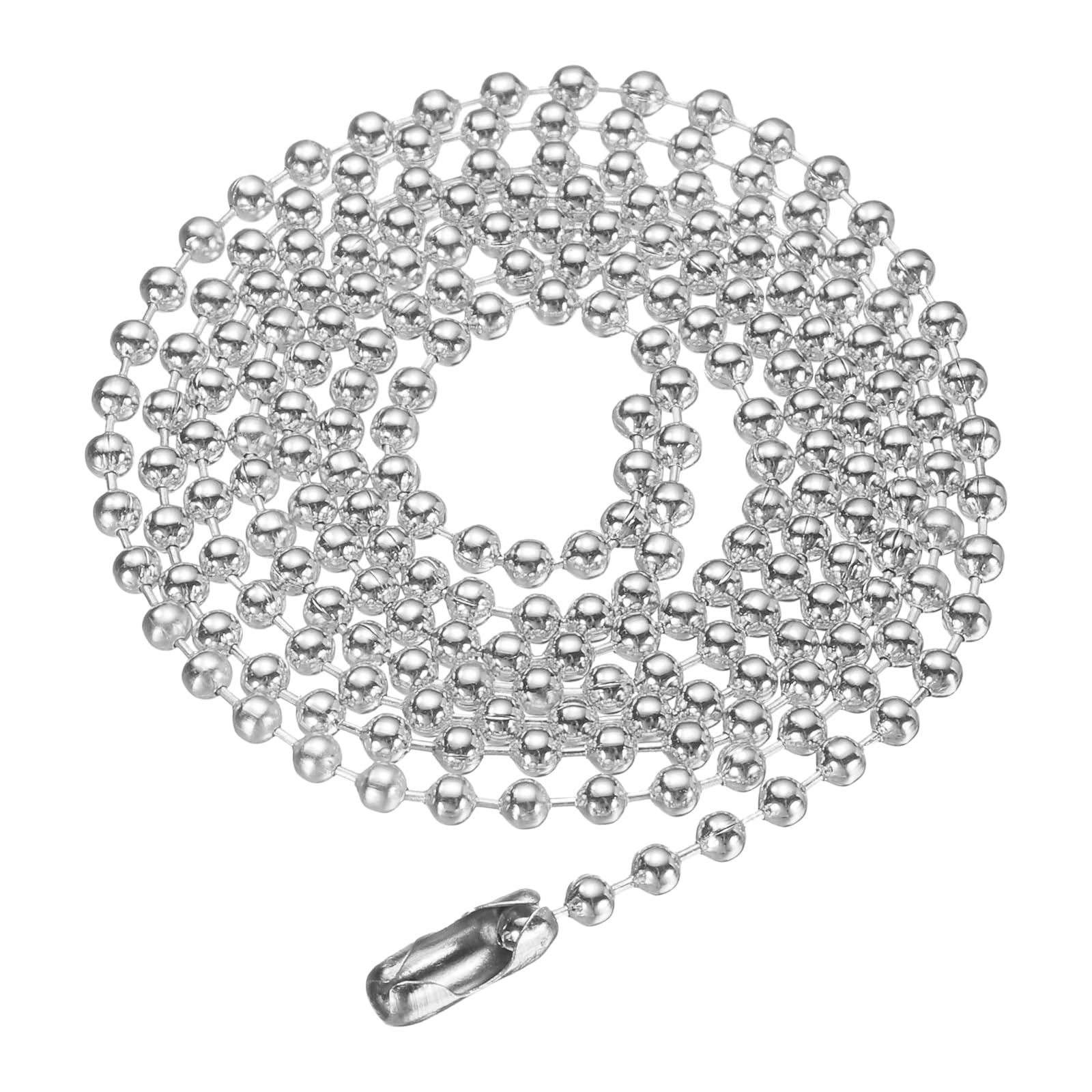 Generic Iron Ball Chain 2.4mm Length 29.5" Round Bead Necklace Dog Tag Pull Chai