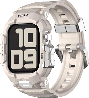 ULTIMAL Rugged Sport Band with Case Compatible for Apple Watch 42mm