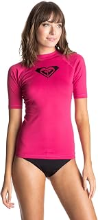 Roxy Fitted Rashguard - UPF 50+, Compression Fit, Surf, Hiking, Yoga, Quick-Dry Swim Shirt Women's Rash Guard T-Shirt (Pack of 1)