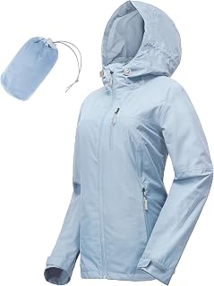 33,000ft Women's Compact Rain Jacket Lightweight Waterproof Rain Jacket with Hood Windproof Cycling Jacket