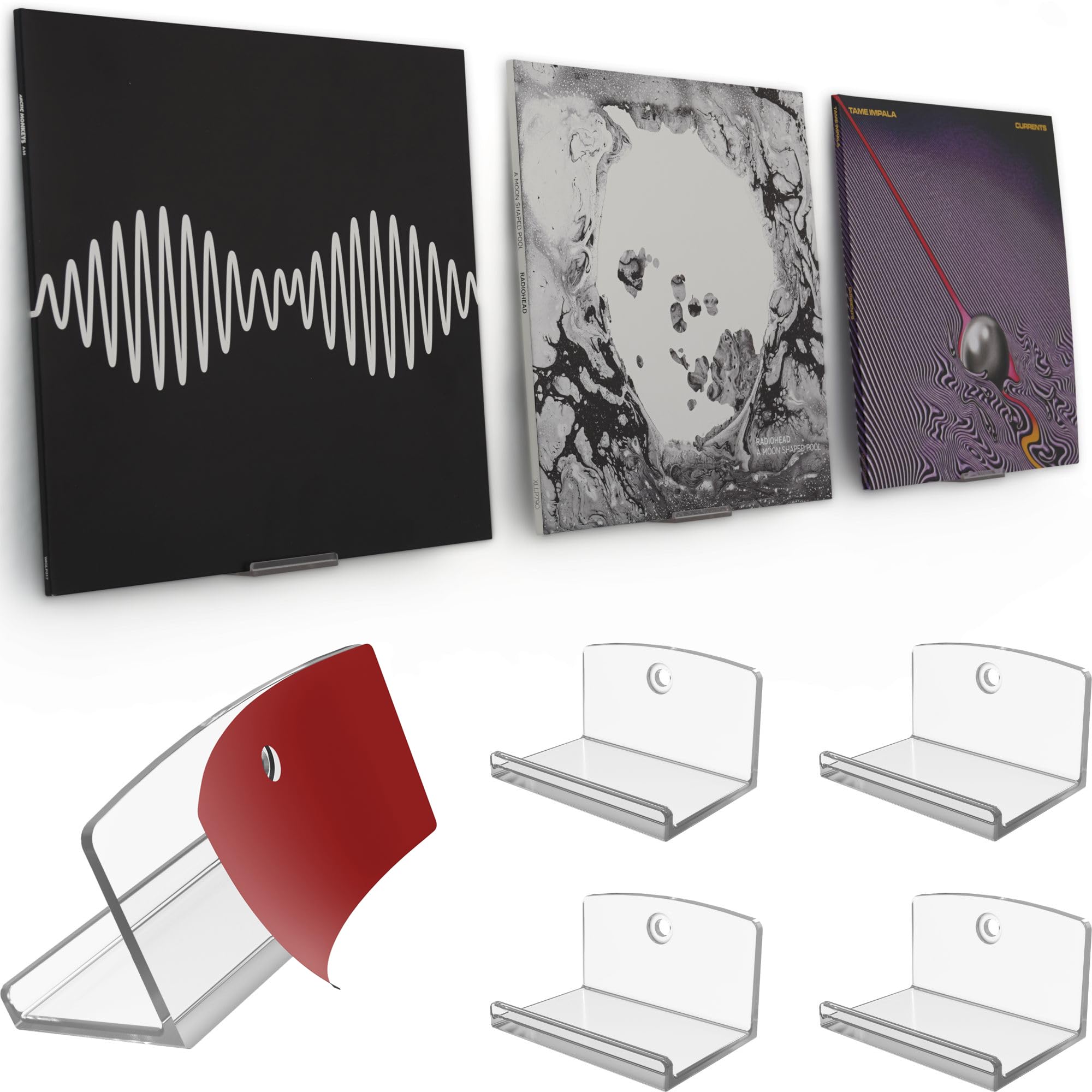 Modern JP Adhesive Vinyl Wall Mount (4-Pack) – Strong Hold Record Holder Wall, R