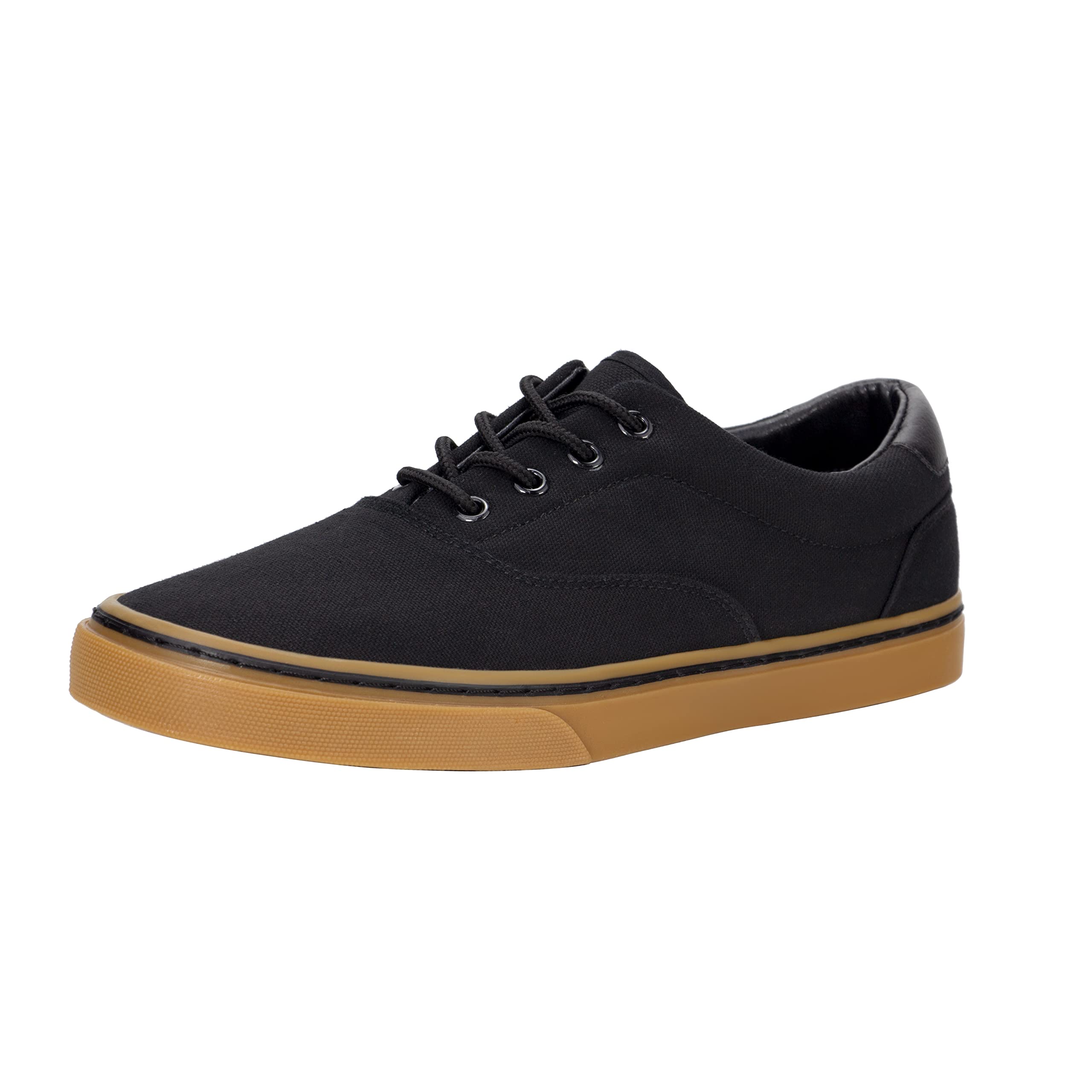 Men's Black Classic Low Top Shoes Canvas Fashion Sneaker with Soft Insole Causal