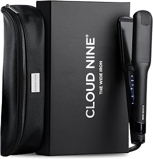 Cloud Nine Wide Iron Ceramic Hair Straightener for Thick & Long Hair, Black