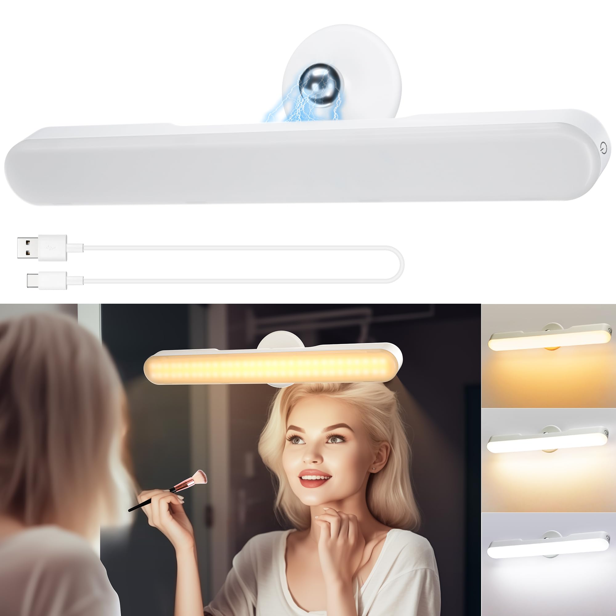 Makeup Mirror Lights, Rechargeable Battery Operated Dressing Table Lights | Stic