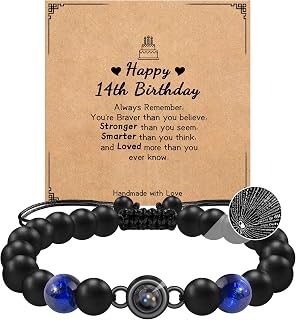 GBTBYS Happy Birthday Bracelet Gifts for 10-16 Year Old Boys | I Love You in 100 Languages Bracelets Gifts Ideas for Age 10 to 16 Son Grandson Nephew Blue Tiger Eye Bracelets