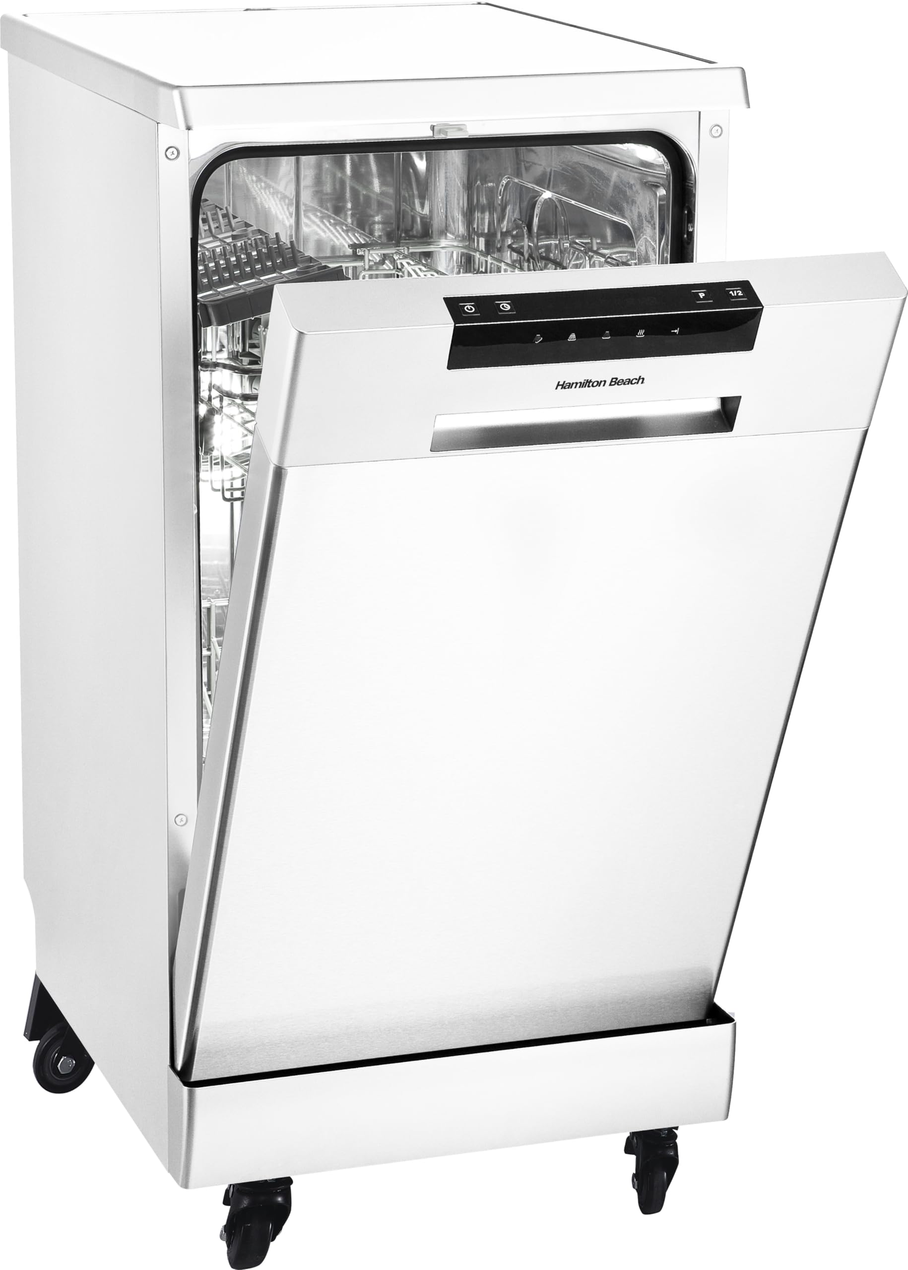 HAMILTON BEACH Portable Dishwasher with Wheels, 19in Wide, 8 Place Settings Capa