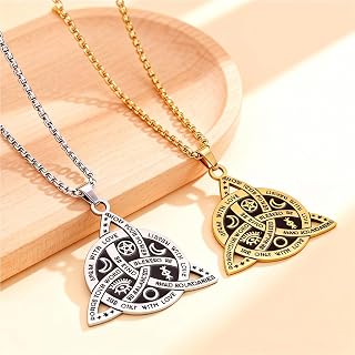Vintage Trinity Nordic Rune Celtic Knot Men's Stainless Steel Pendant Necklace Valknut Pagan Witch Celtic Knot Scandinavian Jewellery Punk Gift