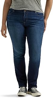 Lee Women's Plus Size Legendary Mid Rise Straight Leg Jean