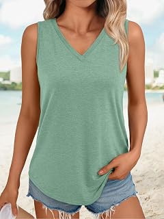 Tank Tops for Women 2025 Sleeveless Summer Vacation Beach Fashion Comfy Casual Loose Fit Spring Clothes