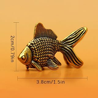 Retro Brass Goldfish Figurines Lucky Statue Home Office Decoration