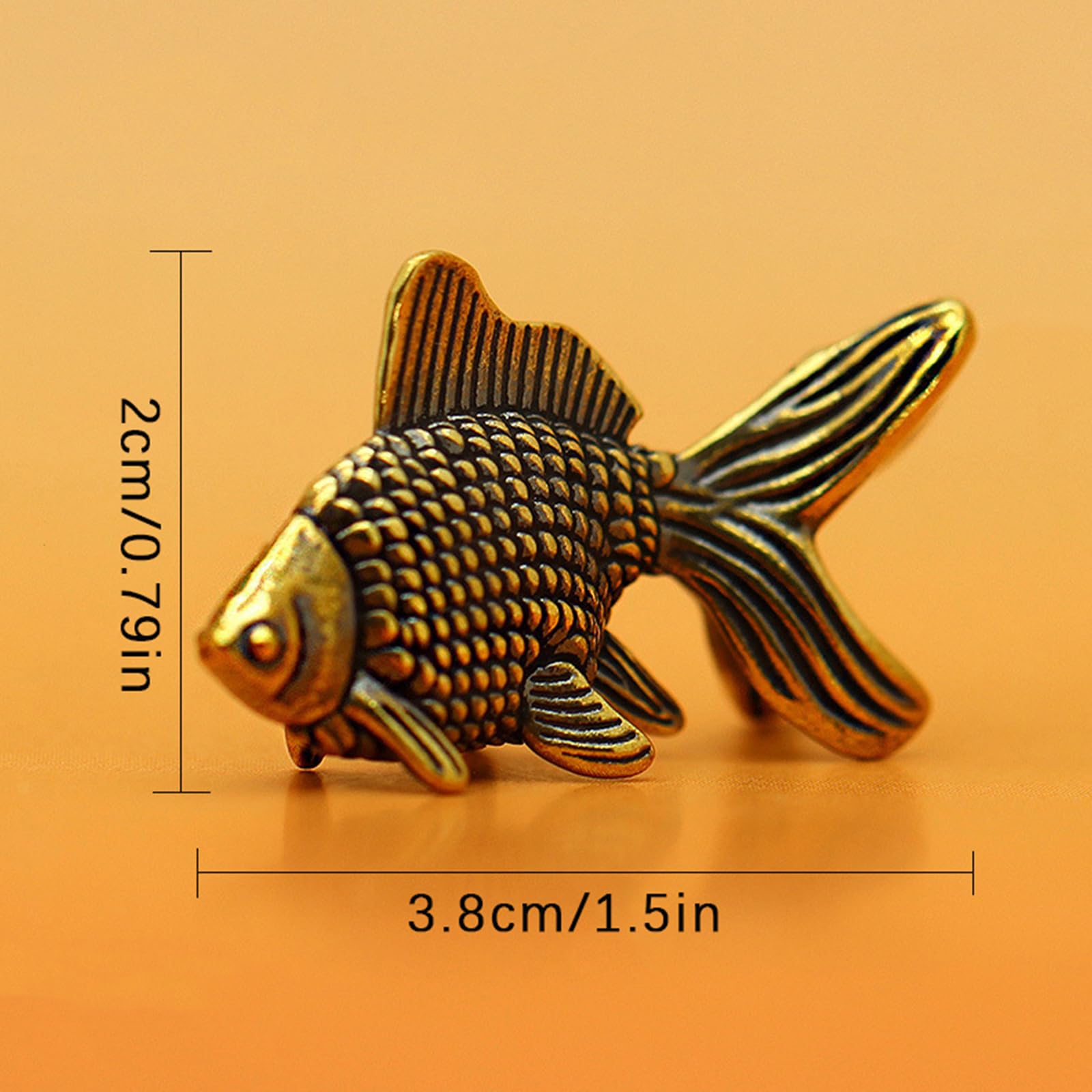Retro Brass Goldfish Figurines Lucky Statue Home Office Decoration