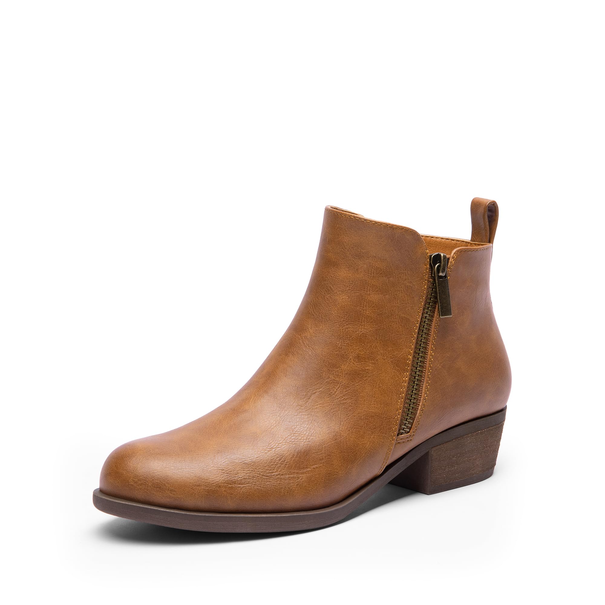 DREAM PAIRS Women's Ankle Boots Classic Low Chunky Heel Side Zipper Booties Shoe