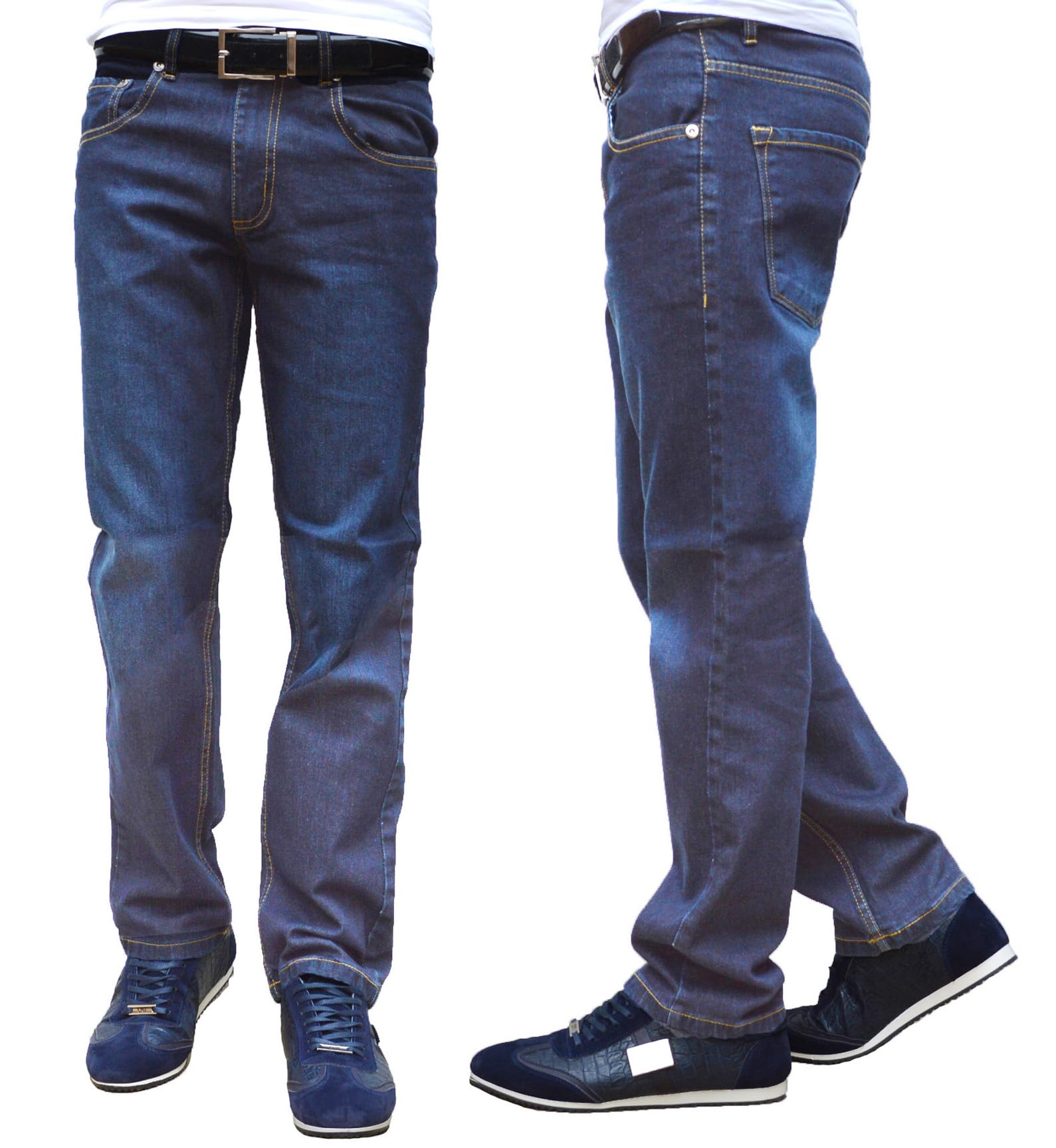 Men's Slim Fit Jeans, Classic Straight Leg Denim Trousers, Comfortable Casual Je