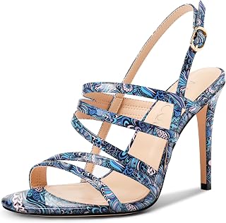 Aachcol Women's Lace-Up High Heel Heel Sandals Open Toe Ankle Strap Party Dress Shoes 10 cm Heels