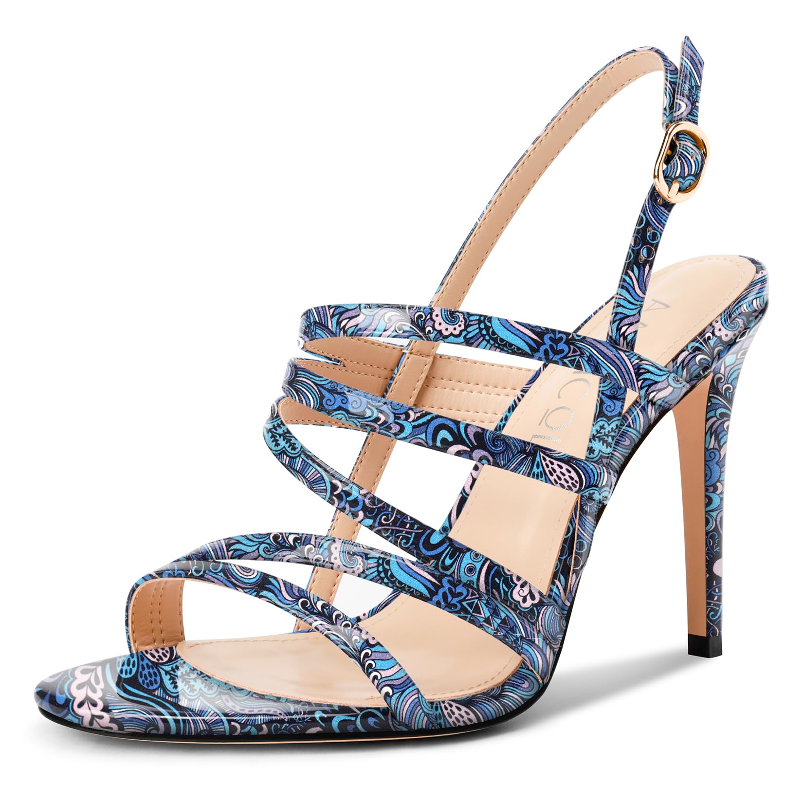 Aachcol Women's Lace-Up High Heel Heel Sandals Open Toe Ankle Strap Party Dress 