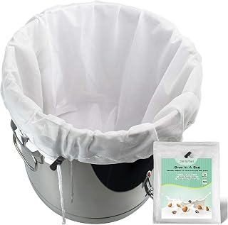 Bellamei Brew Bag Reusable 2 Pack 22"×26" 250 Micron Fine Mesh Bag for Beer | 5 Gallen with Drawstring for Fruit Cider Apple Grape Wine Press Straining Brew in a Bag