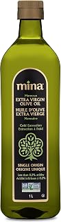 Mina Extra Virgin Olive Oil, Single Origin, Cold Extracted, Moroccan Olive Oil High in Polyphenols, 1 LITER – 33.8 Fl Oz