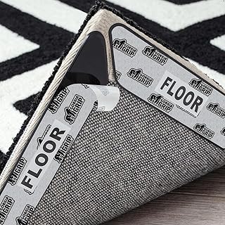 GORILLA GRIP® Extra Long Rug Grippers for Hardwood Floor, Reusable, Black | Dual-Sided Adhesives Pads Keep Area Rugs Corners Flat, Holds Down Carpet on Hard Wood, Tile Floors, Renter Friendly, 8 Pack