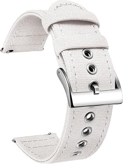 BINLUN Quick Release Canvas Watch Bands Strap for Fabric Watch 18mm 20mm 22mm 24mm Replacement Canvas Watch Straps for Men and Women with Silver/Black Buckle