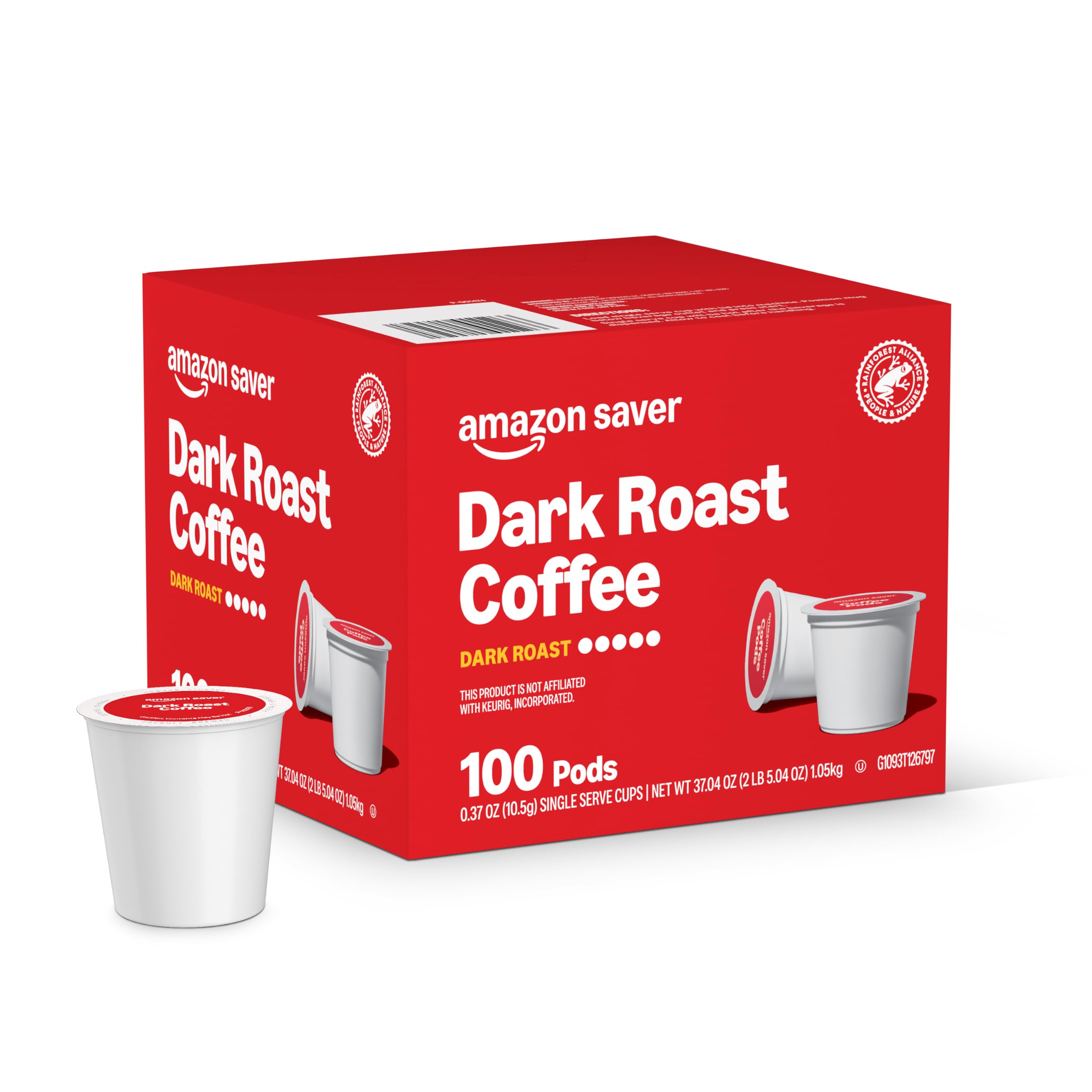 Amazon Saver Dark Roast Coffee Pods 100 CT (Previously Happy Belly)