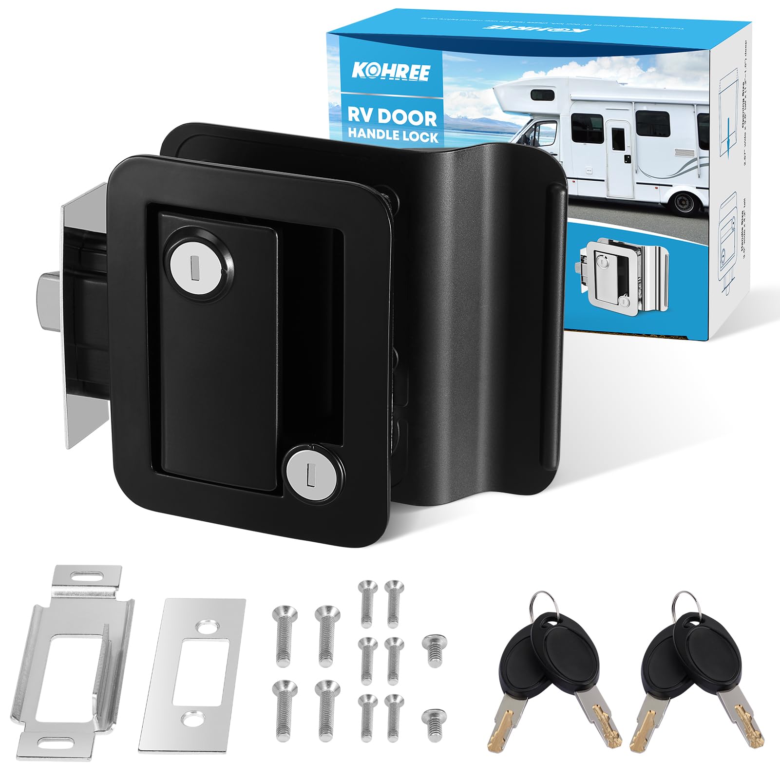 Kohree RV Door Lock Replacement with Paddle Deadbolt, 100% Zinc Alloy | Camper D