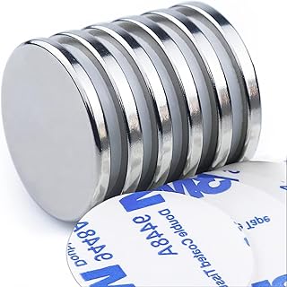 DIYMAG Strong Magnets,6 Pack with Double Sided Adhesive Backing Powerful | 1.26"x0.12"Round Permanent Neodymium Disc Rare Earth Magnet for Fridge Classroom DIY Building Scientific Craft and Office