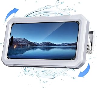 Coolpow Shower Phone Holder Waterproof【480°Rotatable】 Retractable Adjustable Shower Phone Case Shower Bathroom Wall Phone Mount Stand Water Proof Anti Fog Case for 4-7" Cellphones Shower Accessories