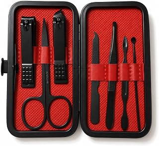 8/10/12/16/23 Pcs Professional Manicure Set - Stainless Steel Nail Clippers & Pedicure Grooming Kit with Leather Travel Case for Women and Men