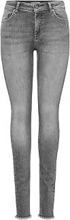 ONLY NOS Onlblush Mid Sk Ank Raw Jns Rea0918 Noos, Women's Skinny Jeans, Grey (Grey Denim Grey Denim), 40W x 32L (Manufacturer Size: L)