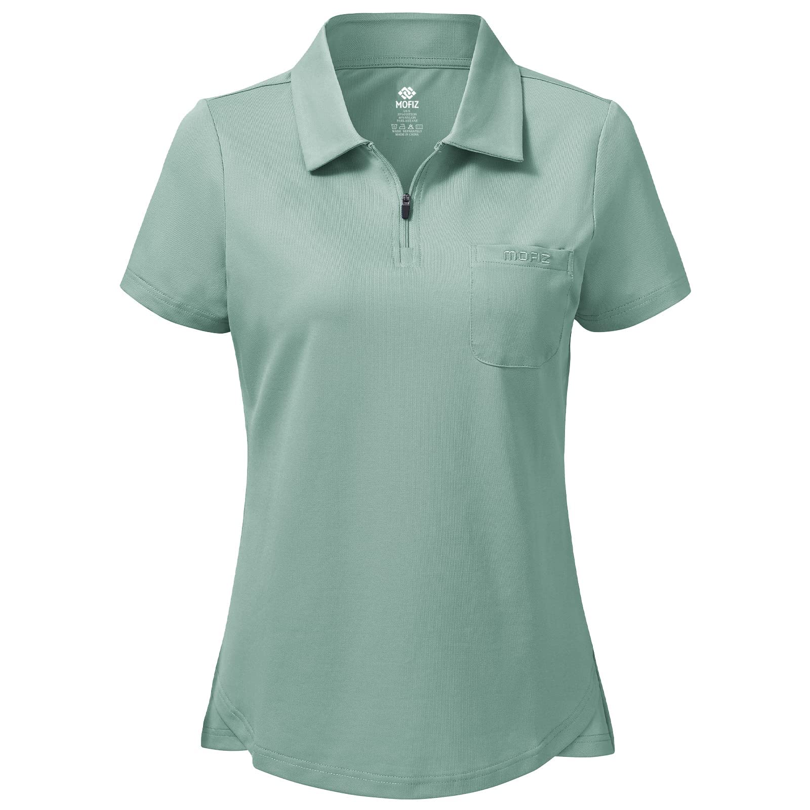 MoFiz Women's Polo Shirt Short Sleeve Golf Poloshirt Cotton Work Shirt Breathabl