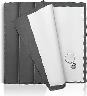 3PCS Silver Polishing Cloth 11x14'' X-Large Premium 2 Layer Cleaning Fabric | White Layer Powerful Remove Tarnish, Grey Layer Ultra Soft Buff &amp; Shine, Durable Long Lasting Fabric, Non-Toxic Ingredients