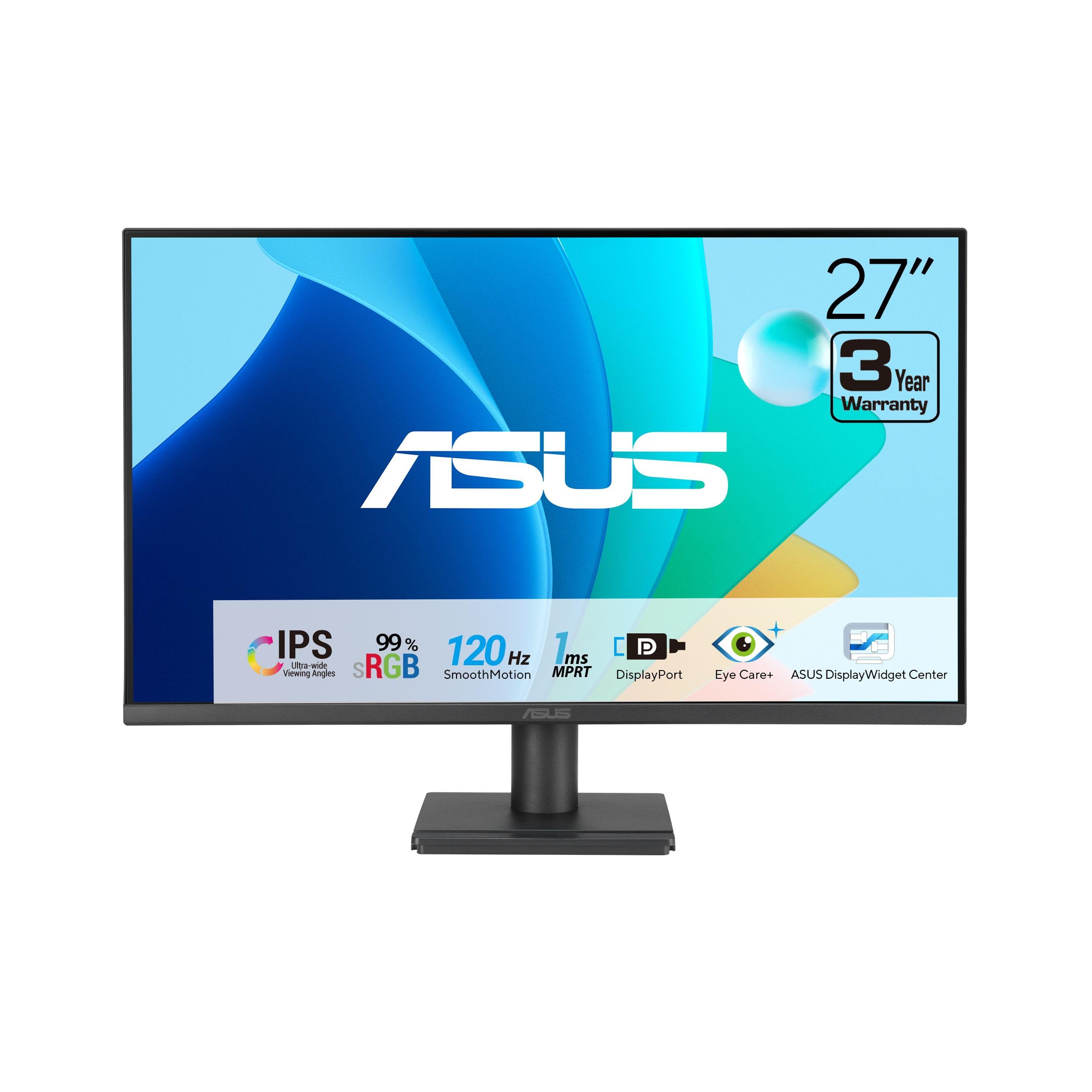 ASUS VA279QG 27 Inch 1080P 120Hz Eye Care Gaming Monitor, HDMI, DisplayPort | IP