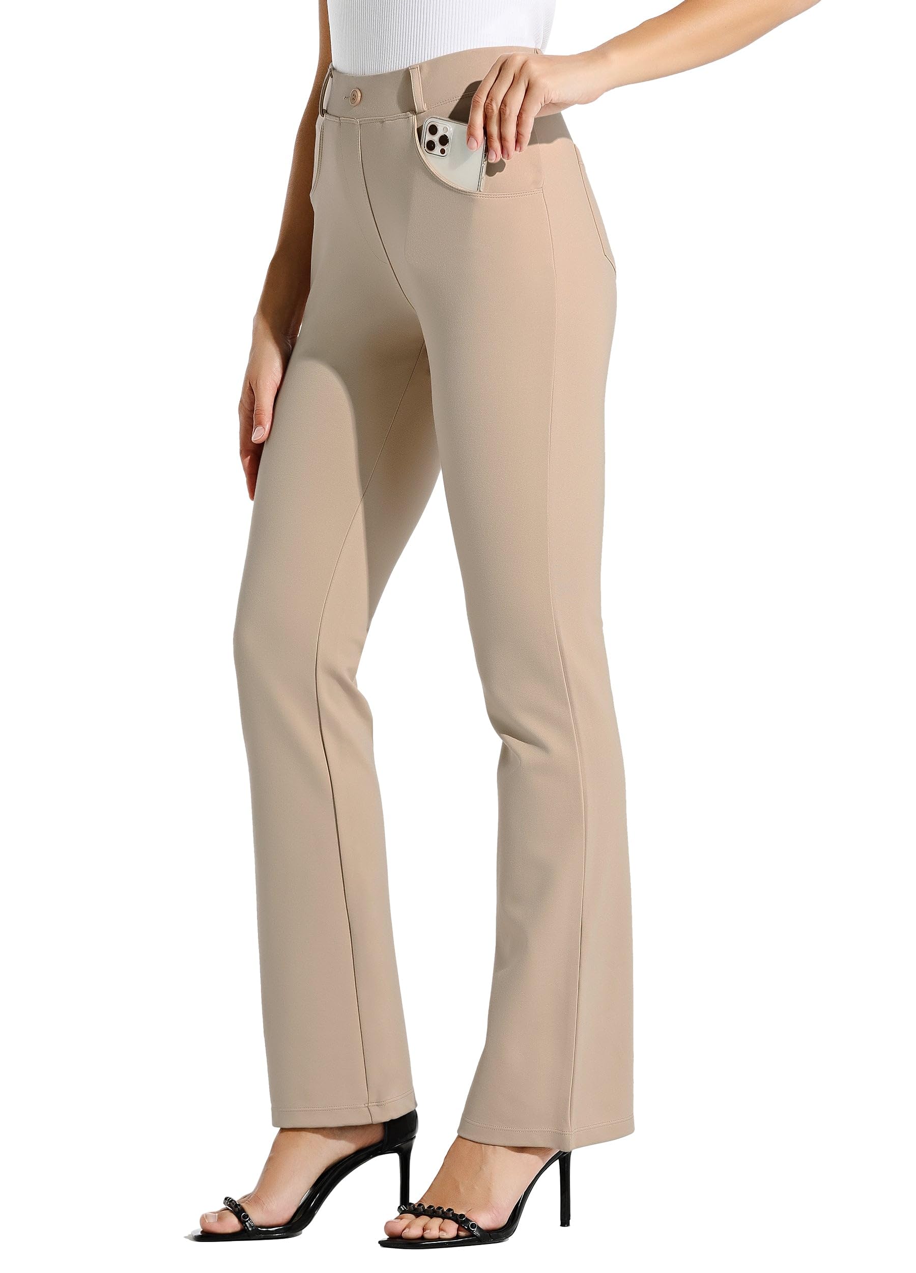 Willit Ladies Yoga Pants Work Trousers Stretch Casual Office Pants Petite/Regula