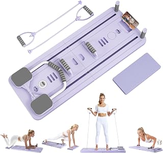 Mustry Pilates Reformer Machine for Home Gym, Multifunctional Pilates Board with Auto-Rebound, Abdominal Core Trainer & Full Body Workout, Professional Pilates Equipment for Men/Women