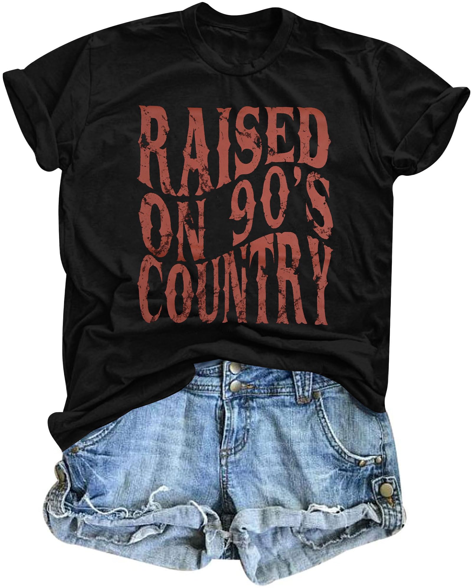 Raised on 90s Country Shirt Womens Western Country Concert Outfit